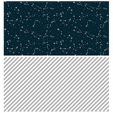 WRAPAHOLIC Reversible Metallic Foil Navy Constellation Wrapping Paper Jumbo Roll  - 24 Inch X 100 Feet