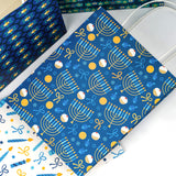 Hanukkah Medium Size Gift Bags 12 Pack 8"x4"x10"- Blue