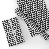 Custom Flat Wrapping Paper for Birthday, Holiday, Valentine's Day - White & Black Love Heart Wholesale Wraphaholic