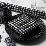 WRAPAHOLIC 30 Inch Reversible Wrapping Paper Roll -Black and White Plaid Design