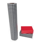 WRAPAHOLIC 30 Inch Reversible Wrapping Paper Roll -Black and White Plaid Design