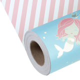 WRAPAHOLIC Reversible Mermaid  Wrapping Paper Jumbo Roll - 24 Inch X 100 Feet