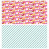 WRAPAHOLIC Reversible Birthday Wrapping Paper Jumbo Roll - 30 Inch X 100 Feet - Smiling Cloud and Rainbow Design