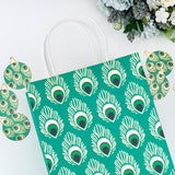 wrapaholic-peacock-medium-size-gift-bags-12-pack-8x4x10-teal-with-tissue-10