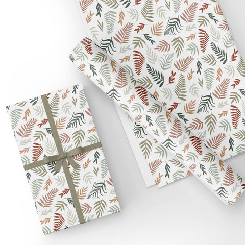 Custom Flat Wrapping Paper for Mom, Girl, Sister, Birthday, Christmas - Boho Fern Wholesale Wraphaholic