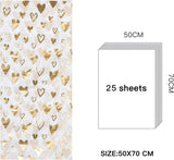 Tissue Paper Christams 25 Sheets Gold Heart