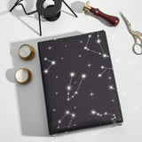 WRAPAHOLIC Reversible Metallic Foil Navy Constellation Wrapping Paper Jumbo Roll  - 24 Inch X 100 Feet
