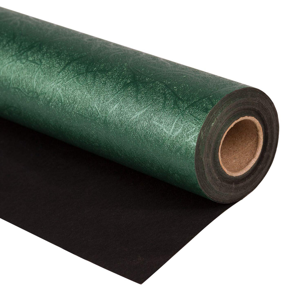 Textured dark green, solid green, dark green. Wrapping Paper by