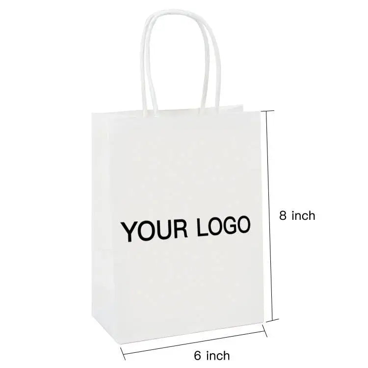 Customized White Paper Gift Bag with Logo Personalized Bag for Busine
