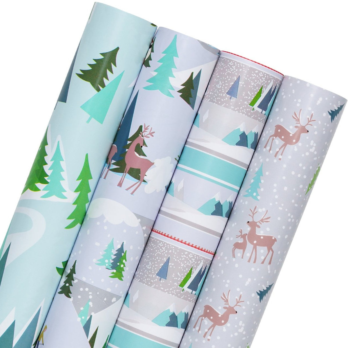 Wrapaholic Christmas Red & White Gift Wrapping Paper - 4 Rolls