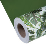 WRAPAHOLIC Reversible Wrapping Paper with Green Monstera Leaf Design - 30 Inch X 100 Feet Jumbo Roll