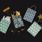 wrapaholic-peacock-medium-size-gift-bags-12-pack-8x4x10-teal-with-tissue-7