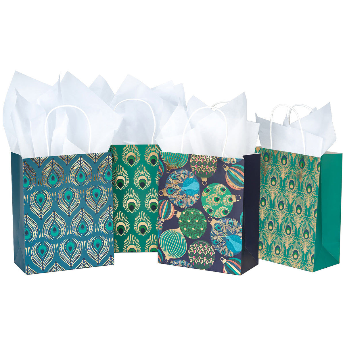 Paperpep Green Birds Print 9X4X7 Gift Paper Bag Pack Of 6 For Retur –