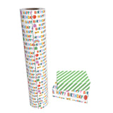WRAPAHOLIC Reversible Colorful Birthday Wrapping Paper - 30 Inch X 100 Feet Jumbo Roll