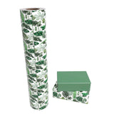 WRAPAHOLIC Reversible Wrapping Paper with Green Monstera Leaf Design - 30 Inch X 100 Feet Jumbo Roll