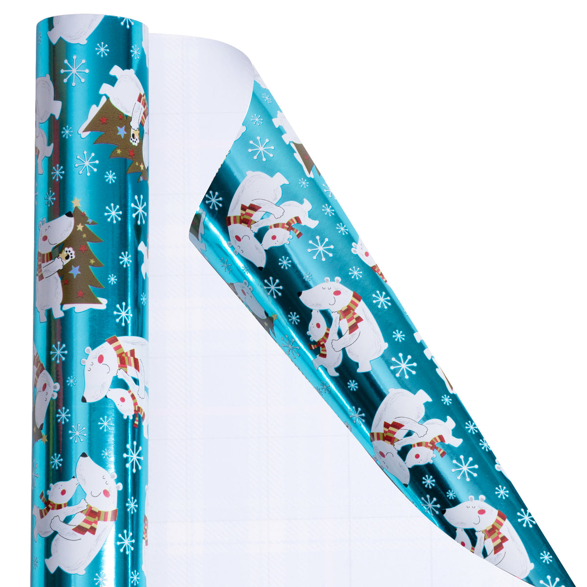 Polar Bear Christmas Personalized Wrapping Paper - Winter Forest