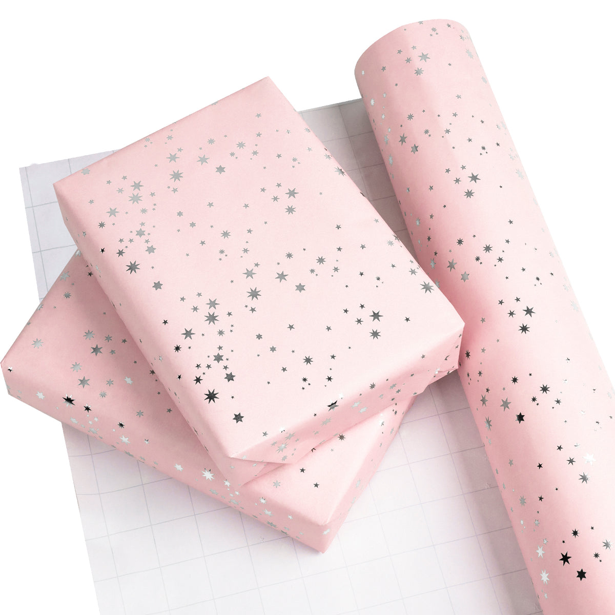 Pink Holly Wrapping Paper 18x417', Half Ream Roll