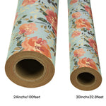 kraft-wrapping-paper-roll-with-vintage-flower-design-for-spring-summer-holiday-occasion-wrap-24-inch-x-100-feet-3