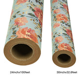 kraft-wrapping-paper-roll-with-vintage-flower-design-for-spring-summer-holiday-occasion-wrap-24-inch-x-100-feet-3