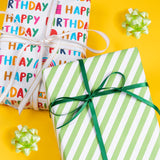 WRAPAHOLIC Reversible Colorful Birthday Wrapping Paper - 30 Inch X 100 Feet Jumbo Roll