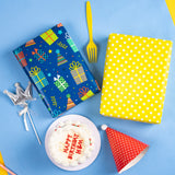 WRAPAHOLIC Reversible Birthday Wrapping Paper with Various Gift Boxes Design - 30 Inch X 100 Feet Jumbo Roll