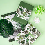 WRAPAHOLIC Reversible Wrapping Paper with Green Monstera Leaf Design - 30 Inch X 100 Feet Jumbo Roll
