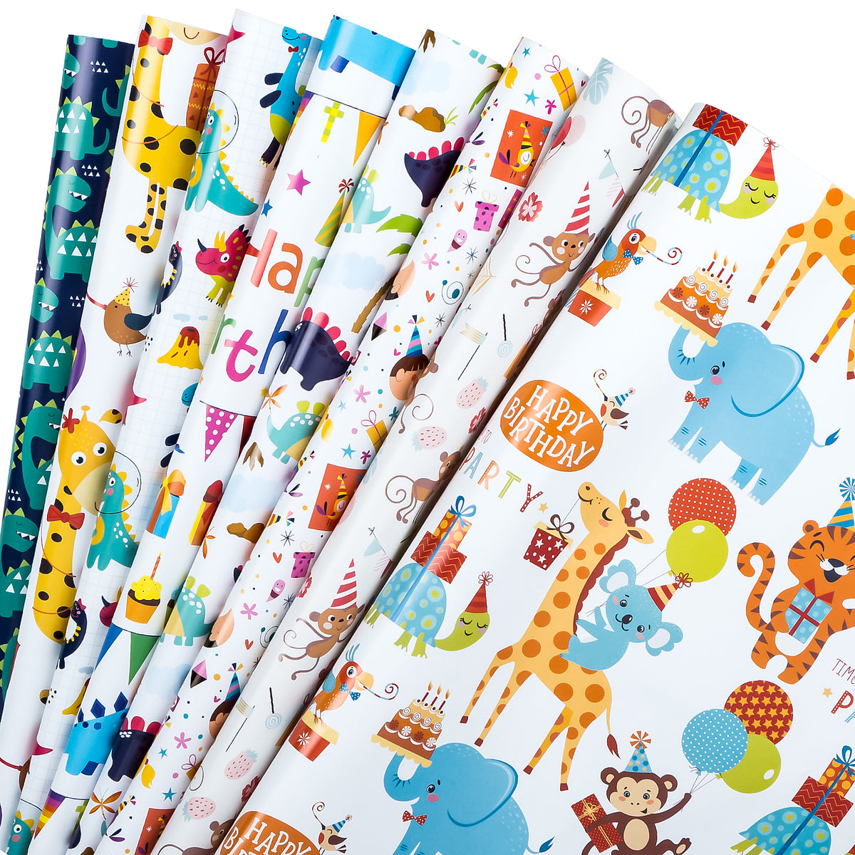 Birthday Gift Wrapping Paper Flat Sheet with Colorful Design - 6pcs/ P –  WrapaholicGifts