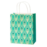 wrapaholic-peacock-medium-size-gift-bags-12-pack-8x4x10-teal-with-tissue-5