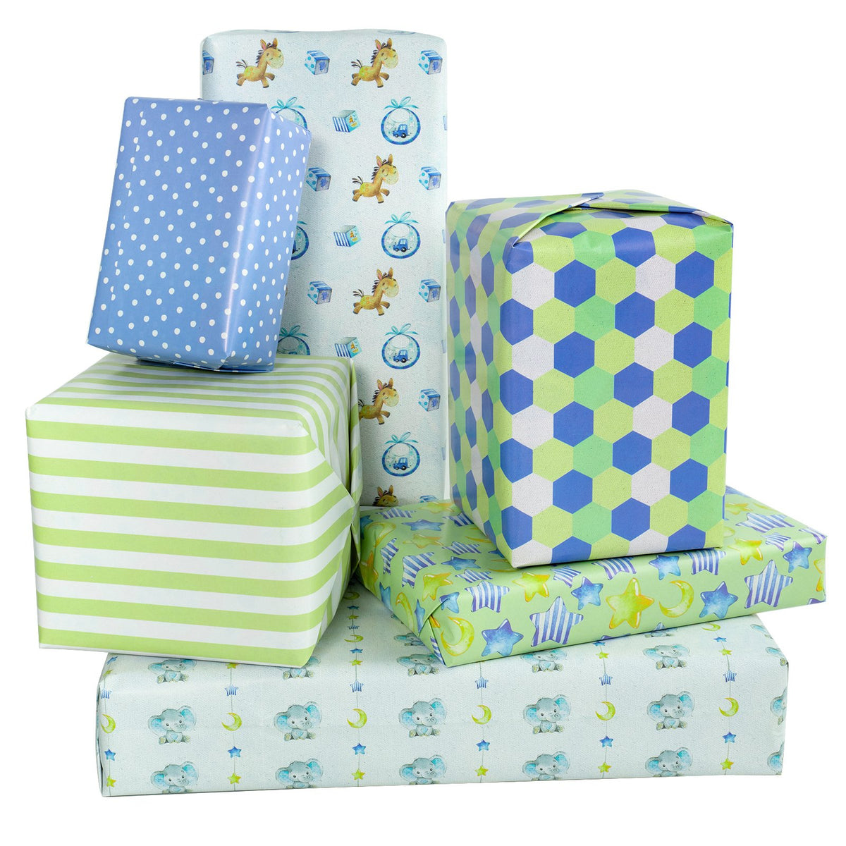 Birthday Gift Wrapping Paper Flat Sheet with Colorful Design - 6pcs/ P –  WrapaholicGifts