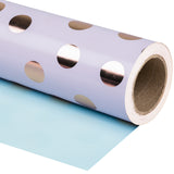 WRAPAHOLIC Pink Polka Dot Reversible Wrapping Paper Jumbo Roll - 24 Inch X 100 Feet