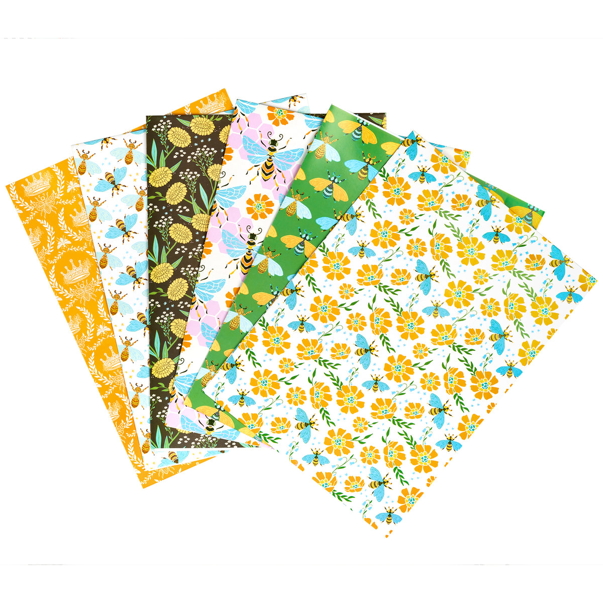 Gift Wrapping Paper Flat Sheet with Bee Pattern - 6 Sheet/ Pack –  WrapaholicGifts