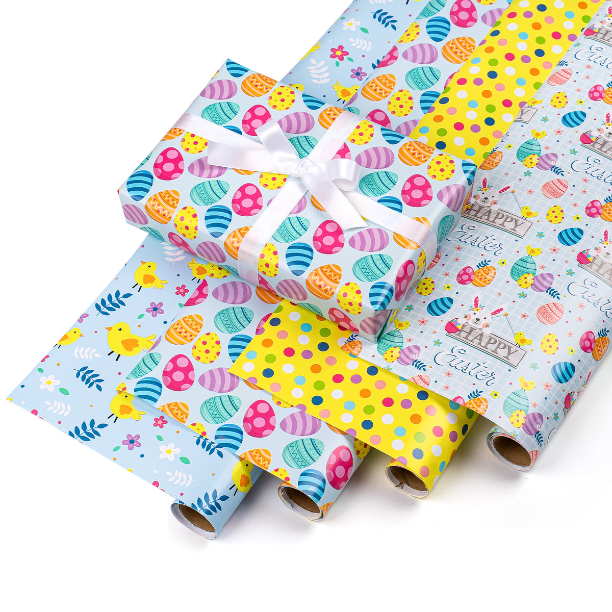 Happy Birthday Gift Wrapping Paper Roll, 4 Rolls/Set – WrapaholicGifts