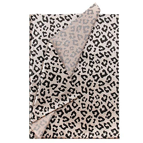 Tissue Paper Christams 25 Sheets Leopard Black k& Gold