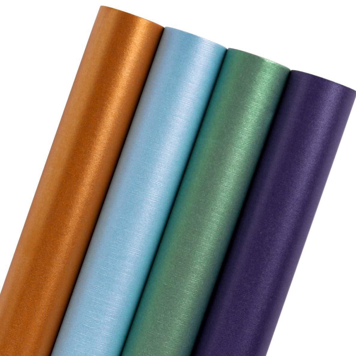 Solid Color Gift Wrapping Paper Roll Set, 4 Rolls/ Set