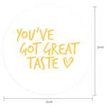 500ct You've Got Great Taste Stickers White Gold