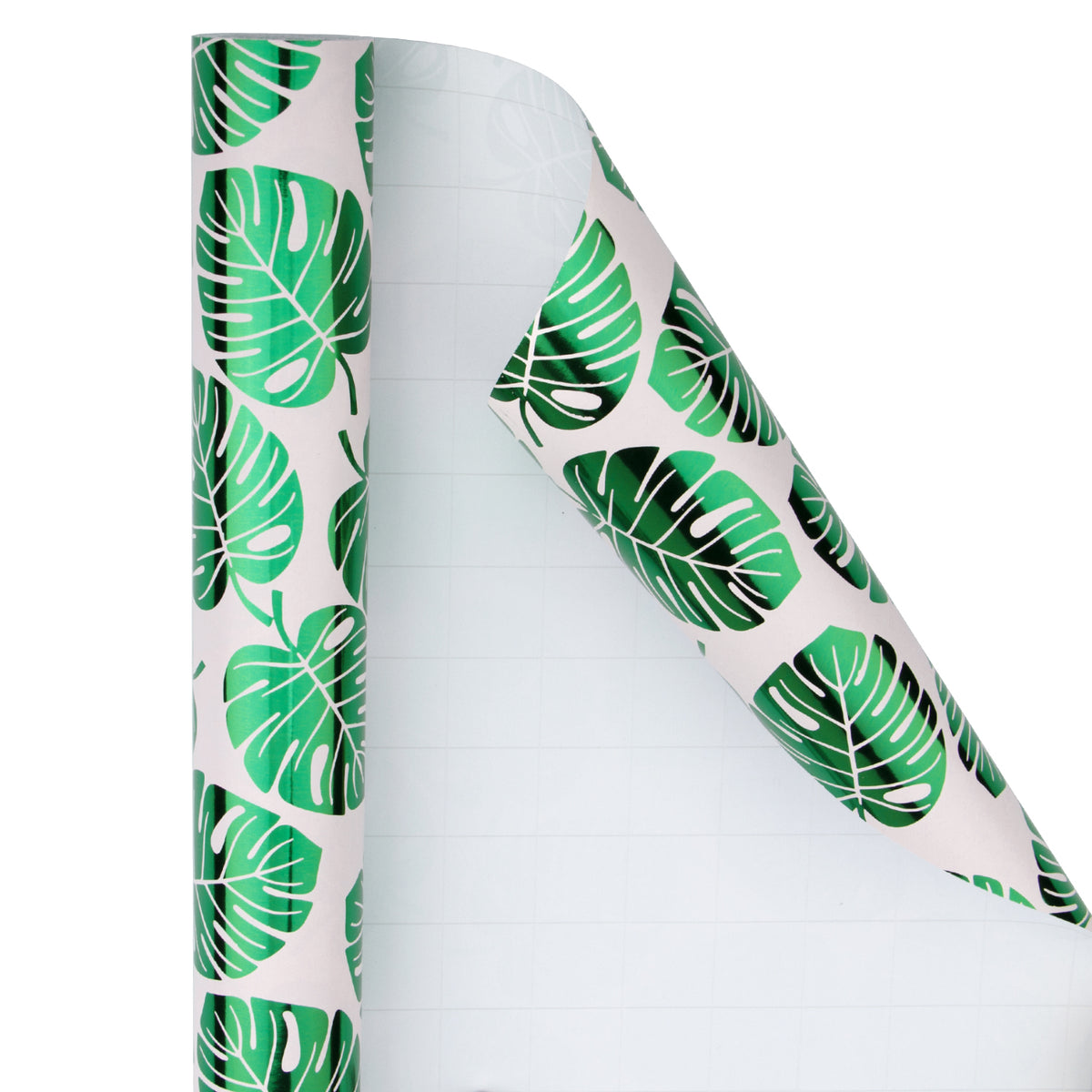 Modern pink green palm tree tropical floral Wrapping Paper by Pink Water