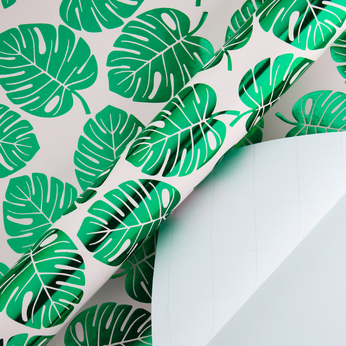 Modern pink green palm tree tropical floral Wrapping Paper by Pink Water