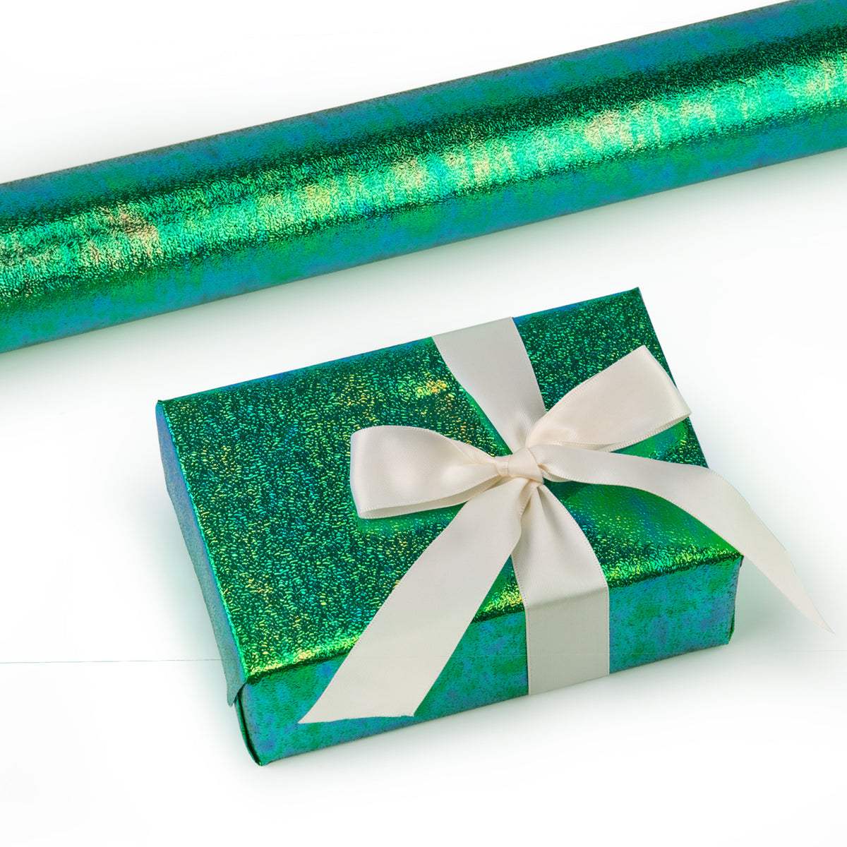Wrapaholic Green Paper With Rainbow Shiny Gift Wrapping Paper Roll