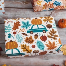 WRAPAHOLIC Autumn Stickers - 500 Pumpkin & Maple Leaf Thankful Labels, 1.7x2 Inch