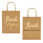 Wrapaholic- Medium-Size -Gift-Bags-Thank -you- Gold-Foil -Brown-Paper- Bags-with-Handles -12 Pack -8 x 4 x 10-2