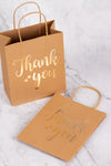 Wrapaholic- Medium-Size -Gift-Bags-Thank -you- Gold-Foil -Brown-Paper- Bags-with-Handles -12 Pack -8 x 4 x 10-5