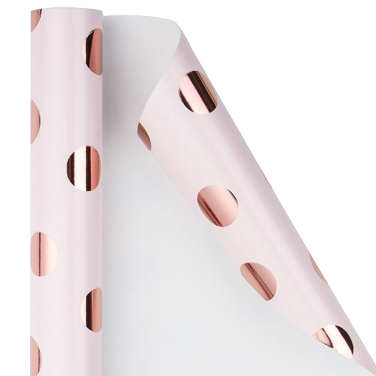 Rose Gold Pastel Pink Polka Dots Wrapping Paper by Nature Magick