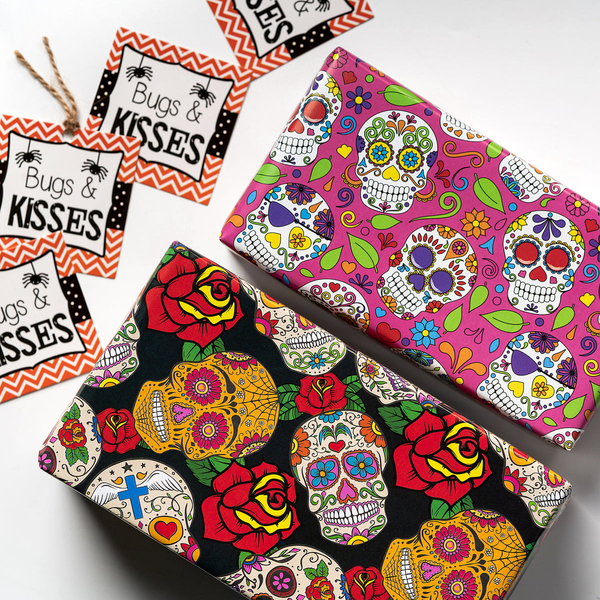 Skull Heart Patterned Gift Wrapping Paper – Too Fast