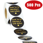 500ct Thank You for Supporting A Small Business Stickers Black