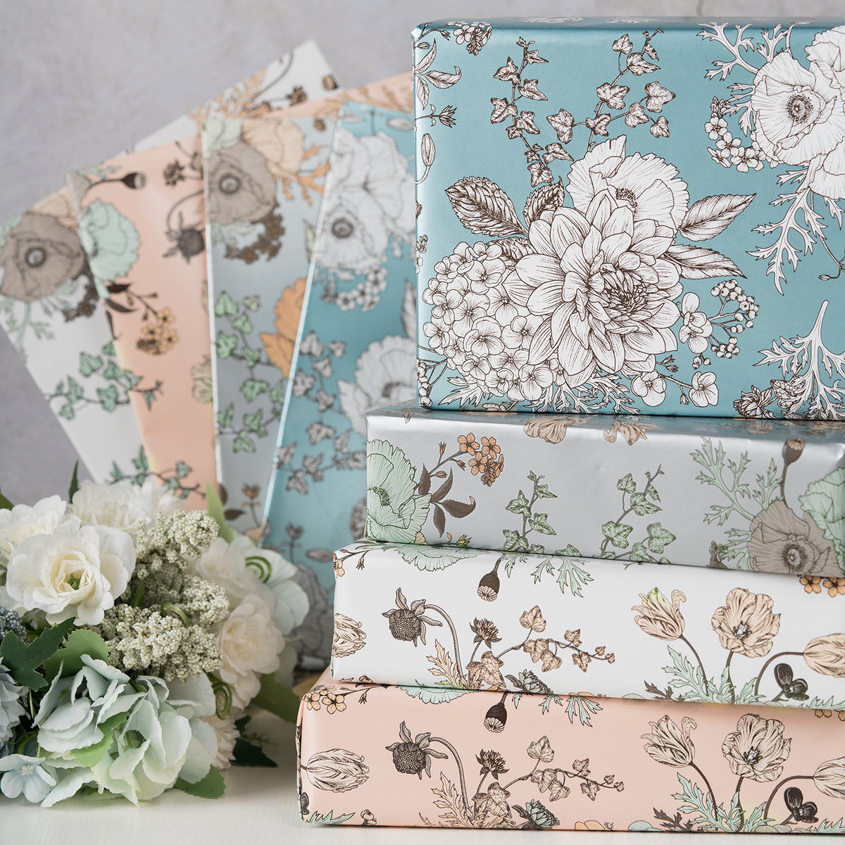 QIIBURR Christmas Wrapping Paper Roll Christmas Gift Paper Gift Paper  Vintage Floral Paper Kraft Paper Wrapping Paper Christmas Gift Wrapping  Paper 