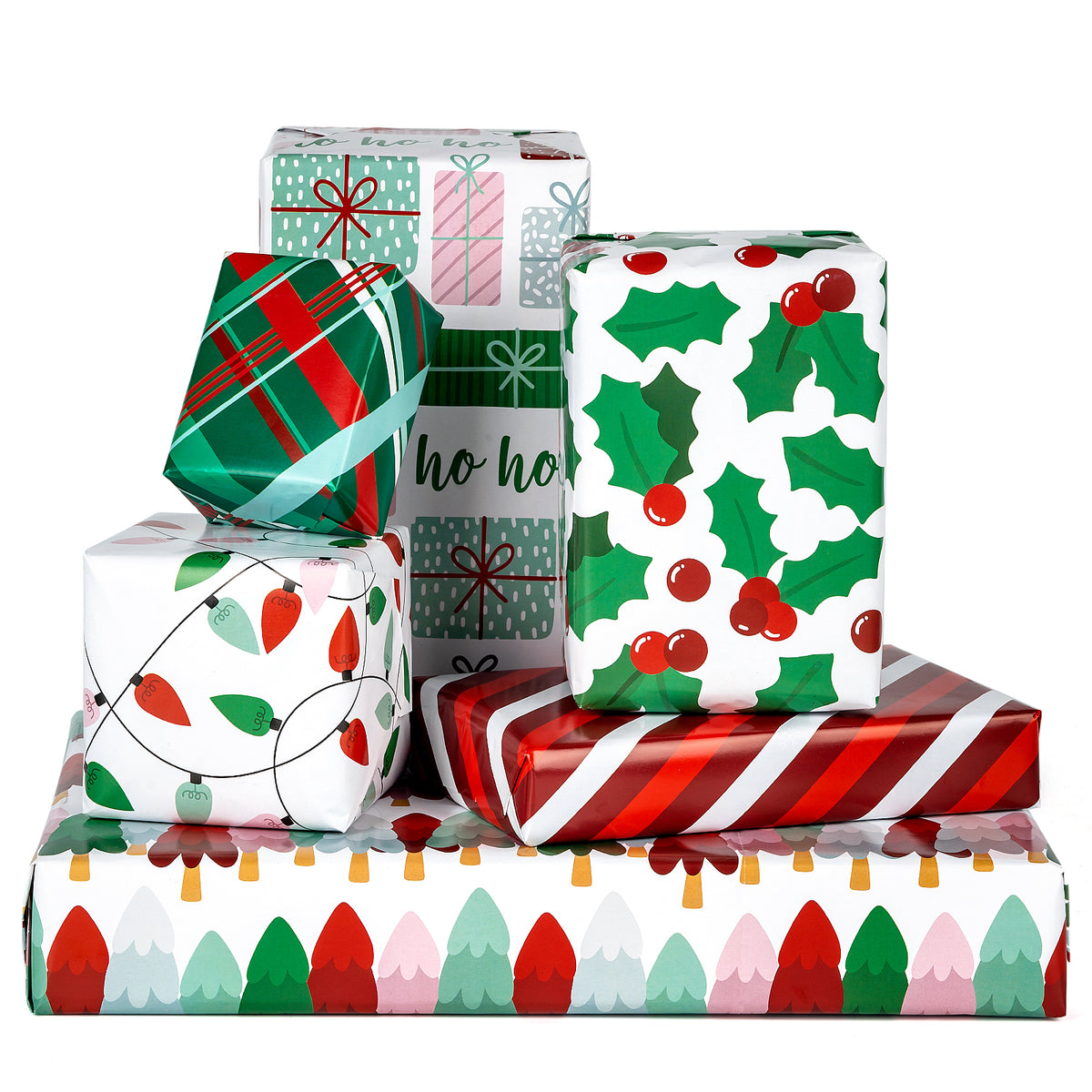 Christmas Gift Wrap Paper Sheet 8pcs/Roll Red & Green – WrapaholicGifts
