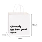 Obviously You Have Great Taste Gift Bag 12 Pack 10"x5"x10"-White