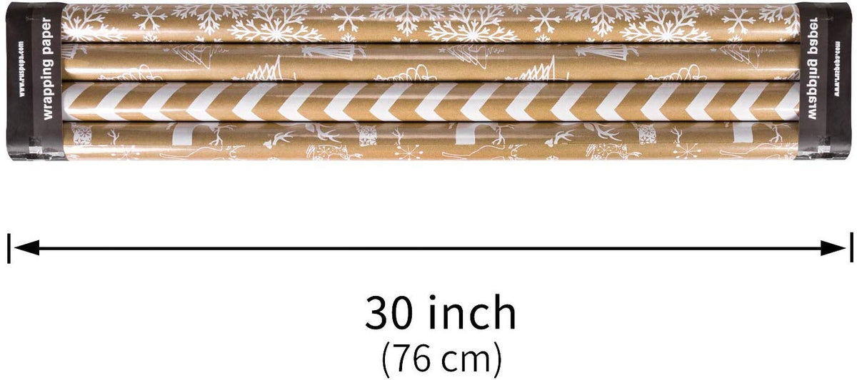 Rotary Screen Printing Christmas Kraft Wrap Paper 100% Recycled, 4