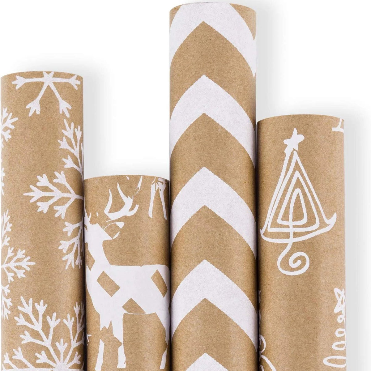 Pencil Sketch Christmas Kraft Wrap Paper 100% Recycled, 4 Rolls –  WrapaholicGifts