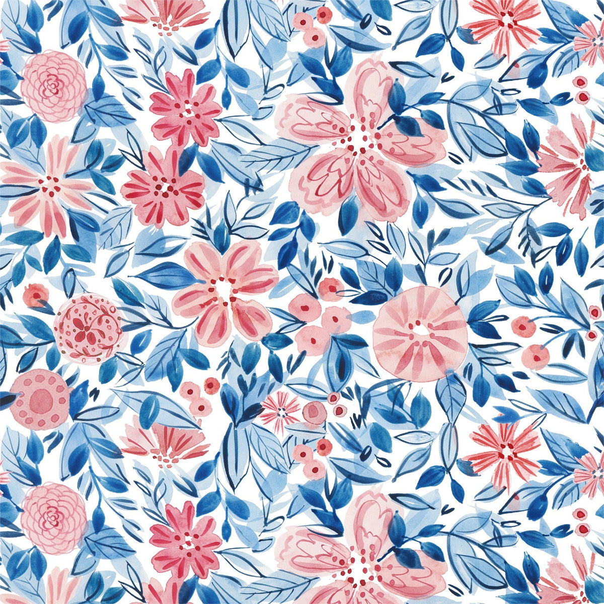 Custom Flat Wrapping Paper for Birthday, Wedding - Sketch Flower